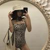 2022 Nuevo Traje de Baño Transfronterizo Ebay Amazon Wish Exportación Europea y Americana Estampado de Leopardo Sexy de Tirantes Bikini de una Pieza