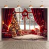 Tecido de Fundo de Natal Novo Transfronteiriço, Tecido Pendurado para Decoração de Feriado, Aniversário e Inverno, Tecido de Fundo para Fotografia de Festa ao Ar Livre