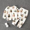 Pijamas infantis 2024 Novas roupas de outono e inverno Pijamas de flanela Pijamas infantis forrados de lã Pijamas grossos Roupas para casa