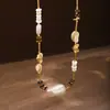 Colar de Pérolas de Água Doce Estilo Chinês Novo Nala para Mulheres, Corrente de Clavícula de Design de Nicho de Luxo Leve, Corrente Versátil Vintage para Suéter