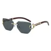 Gafas de sol retro sin montura con borde cortado 5004 para mujer, Gafas nuevas de alta gama europeas y americanas, Gafas de sol versátiles para protección solar transfronteriza para hombre