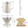Combinación transfronteriza 304 filtro de acero inoxidable, taza para latte art, aguja para latte art, papel de filtro, accesorios de embudo de café, todo de acero