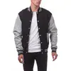 Chaqueta de Béisbol Retro Americana Transfronteriza para Hombre Otoño Invierno Bloque de Color Chaqueta Acolchada Cárdigan Casual Chaqueta Deportiva