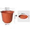 Vasos de Flores de Plástico Espessados, Vasos Ecológicos Duráveis para Mudas de Estufa com Bandejas, Vasos para Plantio de Plantas Verdes e Flores em Varandas