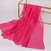 Bufanda de Gasa Georgette de Color Sólido Venta al por Mayor Regalo Pequeño Navideño Chal Rojo Grande Estilo Delgado Bufanda Roja Grande para Danza de Mujer