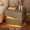 Mesita de Noche Inteligente Hecha de Madera Maciza para Uso Doméstico en el Dormitorio, Sencilla y Moderna, Nuevo Modelo Popular, Lujo Ligero con un Toque de Alta Gama, Pequeño Gabinete de Mesita de Noche