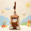 Overol de dibujos animados colgante de peluche de oso muñeca perfumada llavero decoración de mochila muñeca de máquina de garra venta al por mayor