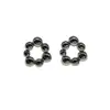 ES48 Versión coreana de pendientes de cuentas redondas irregulares de diseño exclusivo todo el cuerpo de plata 925 estilo INS temperamento joyería de oreja de moda