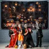 Tela de Fondo Nueva Transfronteriza para Halloween con Decoraciones de Calaveras para Montaje de Ambiente de Fiesta y Carnaval, Tela Colgante, Banderines Colgantes, Banderas