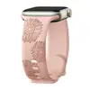 Adecuado para Apple Watches 11/10, Correa de Silicona con Girasol Grande Grabado, Absorbente de Sudor e Impermeable, Correa de Reloj con Hebilla de Figura de Ocho