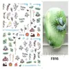 Pegatinas transfronterizas para uñas, con diseños de dibujos animados temáticos de Navidad e invierno, incluyendo a Santa Claus, dinosaurios y renos, con parte trasera adhesiva