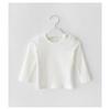 Camisa Base Combinable Color Caramelo Estilo Coreano Primavera 2021 Camiseta de Manga Larga para Bebé Top de Cuello Redondo Cinturón para el Cabello