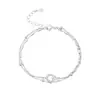 Pulsera Anillo Doble Capa Mobius de Plata de Ley S925 Yinzhuan para Mujer Estilo de Lujo Accesible de Nicho Pulsera de Bolas de Cuentas Joyería de Mano Transfronteriza para Mujeres
