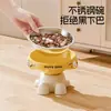 Tigela de Aço Inoxidável para Gatos de Estimação, Tigela para Ração de Gato Coordenada por Cor, Tigela para Gato Elevada com Compartimento para Gelo, Tigela para Animais de Estimação que Protege o Pescoço, Suprimentos de Tigela para Cães Pequenos