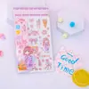 Paquete de Seis Pegatinas Serie Qiqi Pegatinas Creativas para Diario para Niñas, Lindas Pegatinas Creativas de Dibujos Animados para Diario