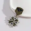 Qinggu insignia de pin de abanico militar antiguo insignia de pin de corona estrella de cinco puntas una generación de pelo