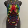 2026 Cadena Corporal de Cuerpo de Cuentas de Colores Nuevos Halter Top Ropa Exterior de Mujer de Moda Transfronteriza Europea y Americana Aliexpress