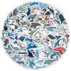 100 Cartoon Shark Sticks Graffiti Papelaria Infantil Caixa Scooter Guitarra Refeição Cartão Adesivos À Prova D' Água Atacado