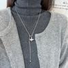 Collar Largo con Borla y Colgante de Perla Saturno para Mujer 2026 Nuevo Primavera/Verano Cadena para Suéter Ajustable Accesorio de Alta Gama