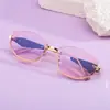 Gafas de sol poligonales de media montura de moda europea y americana 2026 para mujer, elegantes y a la moda, con protección UV, adecuadas para ventas transfronterizas