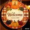 Novo produto transfronteiriço: Placa de porta de abóbora de madeira impressa plana, decoração de parede criativa, placa de decoração de feriado, atacado do fabricante