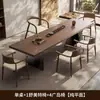 Nova Mesa de Chá de Ardósia com Textura de Madeira Sólida Estilo Chinês, Mesa de Chá de Casa de Alto Padrão, Mesa de Chá Grande para Sala de Estar, Escritório, Recepção