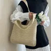 2026 Bolsa de Ombro Tecida de Grande Capacidade para Axila Bolsa Tote Feminina Nova de Verão para Praia Casual Férias Bolsa de Praia