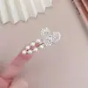 Grampo de cabelo de coelho de cristal fofo coreano com franja lateral, clipe de topo para meninas, clipe de bico de pato, grampo de cabelo, acessórios para cabeça de celebrante da Internet