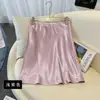 Falda de Satén Línea A Lujo Ligero, Nueva Moda de Verano, Acetato Delgado Holgada Adelgazante Casual