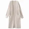 Cárdigan de punto holgado de longitud media para mujer, estilo casual transfronterizo europeo y americano, versión coreana, nuevo abrigo suéter de otoño e invierno