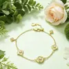 Pulsera de Flor de Cuatro Hojas con Incrustaciones de Diamantes, Estilo Nuevo Transfronterizo Europeo y Americano 2026, Moda Retro, Versátil, Diseño Exquisito, Pulsera de Nicho