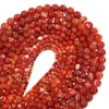 Ágata Rayado Rojo Natural Cuentas Sueltas Cuentas Redondas Pulsera Collar Joyería Semi-Terminada Cuentas Redondas al por Mayor Hilo de Ágata Rojo
