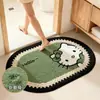 Alfombra de noche para dormitorio temática de gatos de cachemira sintética, alfombrilla refrigerante engrosada, felpudo de entrada, alfombrilla para pies absorbente y resistente a la suciedad, alfombrilla de suelo para entrada