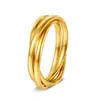 Anillo de Acero Inoxidable Creativo de Tres Eslabones para Mujer, Popular Joyería Transfronteriza Europea y Americana para Parejas, Regalo