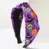 Diadema de Halloween Nueva, Moderna y a la Moda, Tela Estampada de Calavera, Calabaza, Murciélago, Araña, Accesorios para el Cabello para Fiesta Festiva