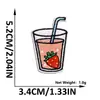 Patch de Bordado de Morango Desenho Animado Patch de Leite de Fruta Bordado Fofo para Roupa Infantil Decoração de Bolsa de Brinquedo Patch Termocolante