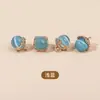 Hebilla de Botón de Flor Metálica de Piedra Ojo de Gato de Gama Alta Botón de Cheongsam Hebilla de Accesorios de Cárdigan de Punto Elegante