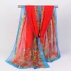 Bufanda de Seda para Mujer, Bufanda Delgada Larga de Gasa para Primavera y Otoño, Bufanda Pequeña Versátil, Decoración Estampada, Estilo Otoño, Moderna y Versátil