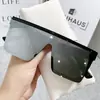 Gafas de sol con montura completa de estilo europeo, americano y coreano para hombre y mujer, espejo conjoined, gafas de sol cuadradas de montura grande famosas en Internet