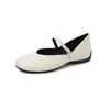 Sapatilhas Mary Jane para Mulheres, Estilo Retrô Francês, Sapatos Versáteis de Bico Baixo, Primavera/Verão 2026, Mocassins com Salto Escondido