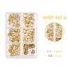 Explosões Transfronteiriças Joias de Rebite Manicure Não Desbota Cor Mista 6 Grades Longa Metal Oca Estrela Lua Decoração de Unha