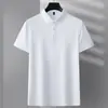 Camisa polo masculina de verão lisa, de manga curta, com colarinho, adequada para uso business casual, disponível em várias cores, resistente a rugas e versátil