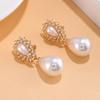 Pendientes de perlas barrocas estilo retro francés gota de agua clip para oreja sin perforar temperamento de alta calidad nicho pendientes para mujer venta al por mayor