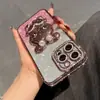 Adequado para Capa de Celular Nova para iPhone 17 Pro Max, Suporte de Coelho com Borda de Diamante para 14, Capa Protetora para Apple 16, Pulseira para 15