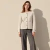 Abrigo Chanel para Mujer Petite Otoño/Invierno 2026, Chaqueta Corta de Tweed de Lana, Elegante Abrigo Socialité de Tweed de Lana