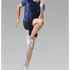 Shorts Esportivos Fitness Estilo Americano para Homens, Shorts de Corrida com Forro, Falso Duas Peças de Treinamento Antiexposição Três Pontos Basquete Shorts Casuais