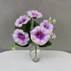 Flor de simulación transfronteriza 5 cabezas flor trompeta flor de la mañana pequeño ramo decoración de ramo de flores flor falsa flor artificial producto de decoración para el hogar