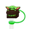 Ventas Directas de Fábrica Serie Yoda Tapas de Paja Reutilizables Goma Suave DIY Tapa Antipolvo para Bebidas Accesorios de Cubierta para Popotes