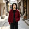 Outono Inverno Transfronteiriço Novo Estilo Cardigã de Tricô com Capuz e Zíper Casaco Feminino Estiloso Solto Emagrecedor Roupa de Fora com Capuz Cardigã de Tricô