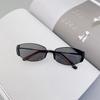 Gafas de sol estilo ojo de gato para mujer, modernas, retro, de alta gama, con montura estrecha y espejo marrón pequeño, de cara redonda y adelgazamiento, 2024